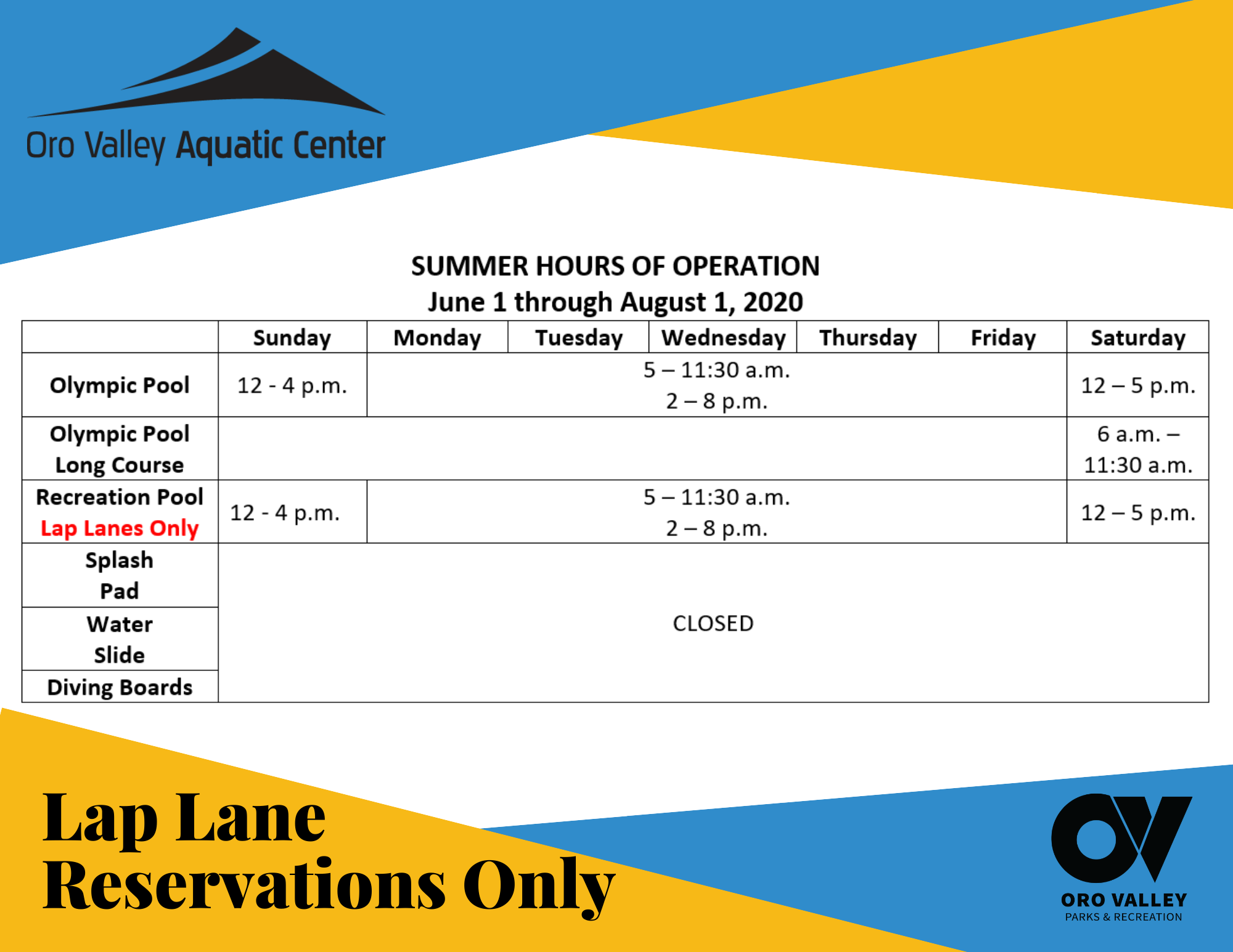 Aquatic Center Oro Valley it's in our nature