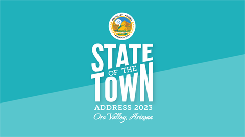 2023 State of the Town infographic logo brand