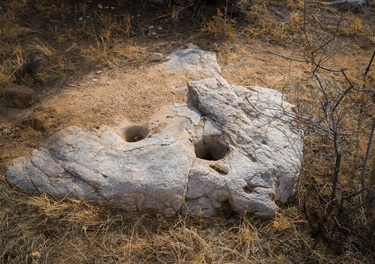 Native grind holes, also called bedrock mortars