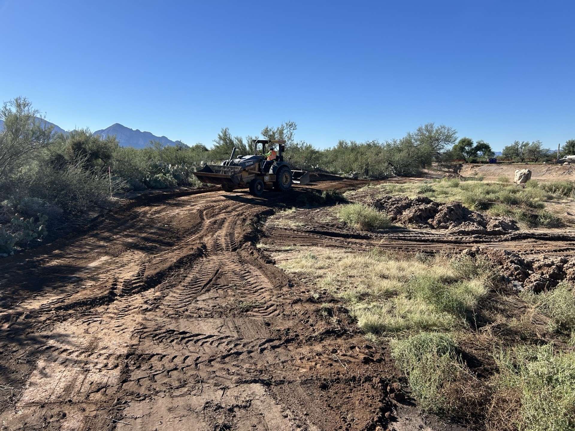 grading blue area and sidewalks