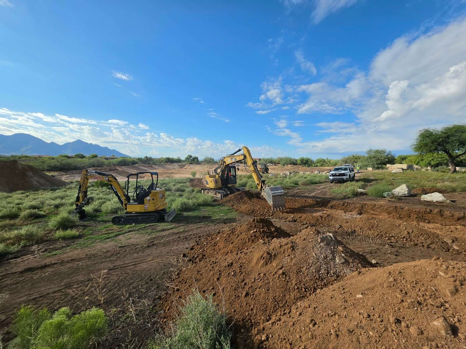 Grading turf area