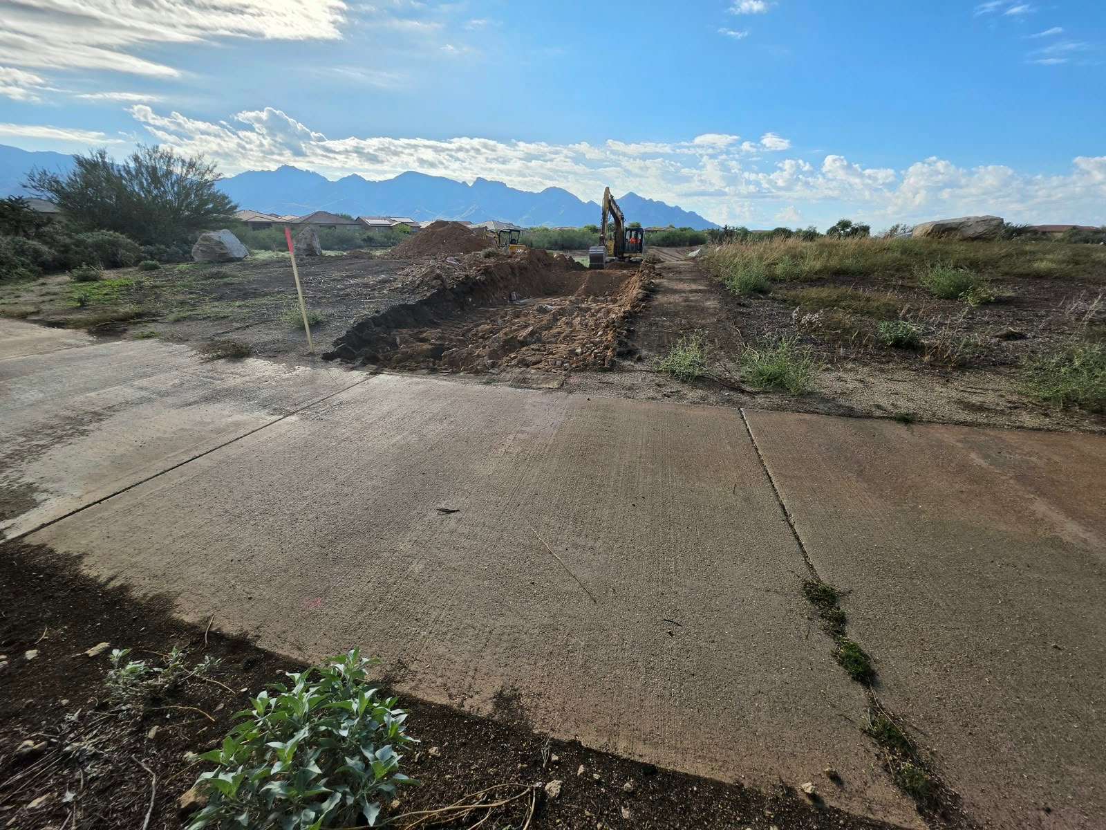 Grading new sidewalks