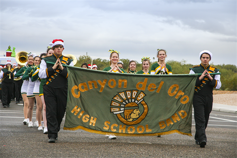 cdo highschool band marching in a parade